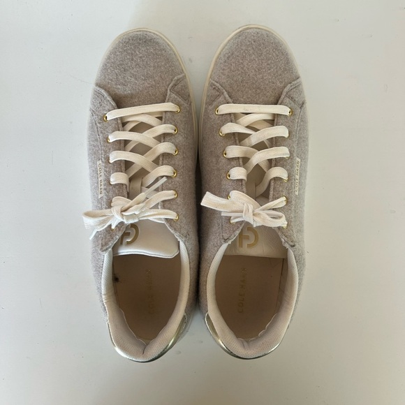 Cole Haan Grandpro Crosscourt Traveler Sneaker in Grey Faux Suede + Gold, 11B - Picture 11 of 11